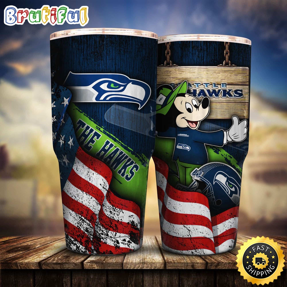 NFL Seattle Seahawks Tumbler Mickey Mouse Tumbler For Fans