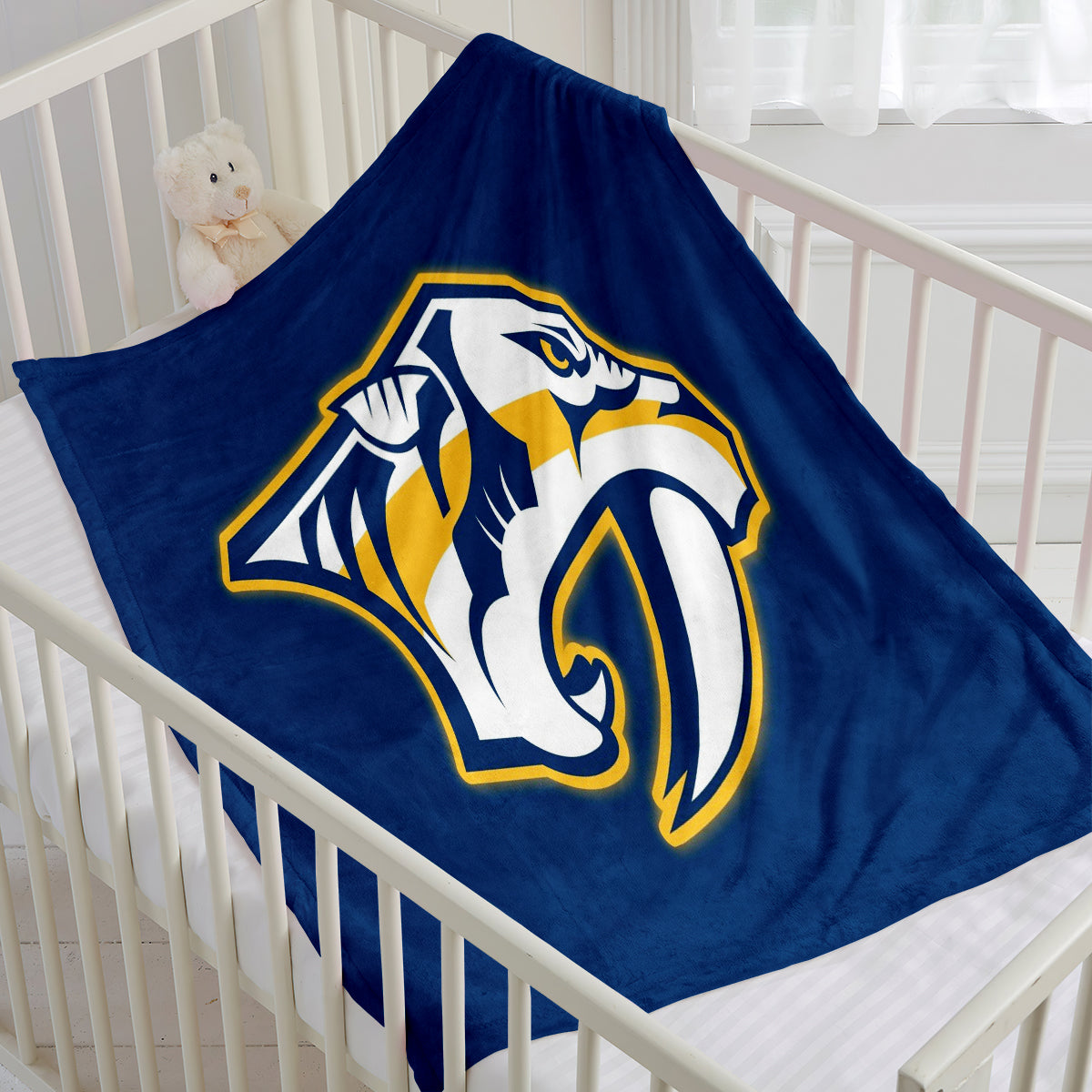 Nashville Predators Hockey Team Flannel Fleece Throw Blanket