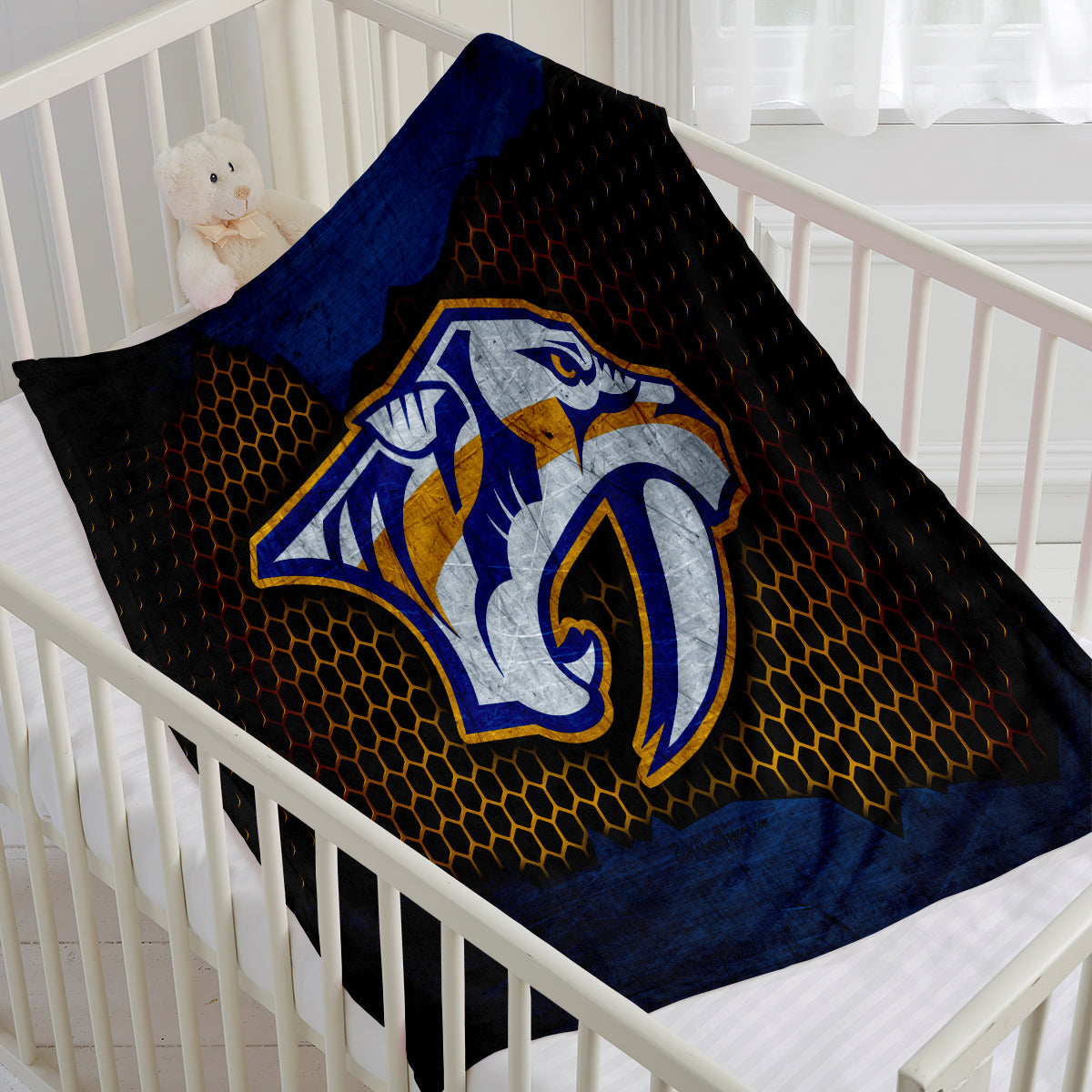 Nashville Predators Hockey Team Flannel Fleece Throw Blanket