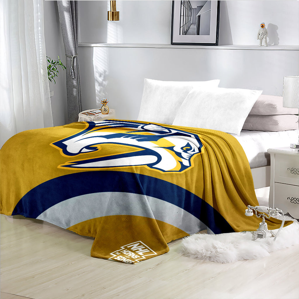Nashville Predators Hockey Team Flannel Fleece Throw Blanket