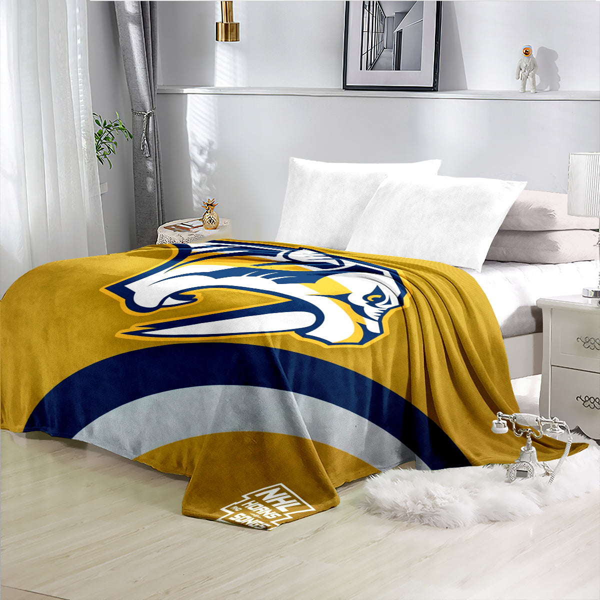 Nashville Predators Hockey Team Flannel Fleece Throw Blanket
