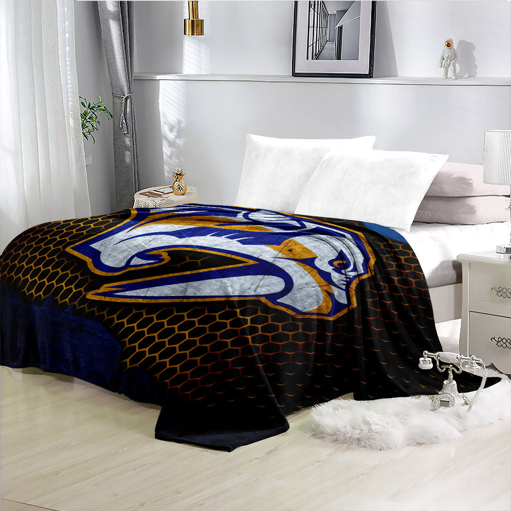 Nashville Predators Hockey Team Flannel Fleece Throw Blanket