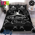 Nike Air Jordan x Kaws Black And White Cartoon Text Signature Logo Luxury Bedding Set