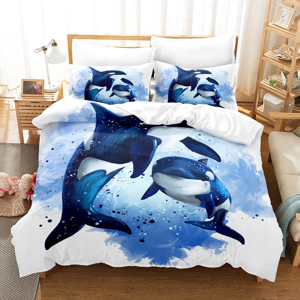 2026 NEW Ocean Dolphin Bedding Set Quilt Cover Without Filler
