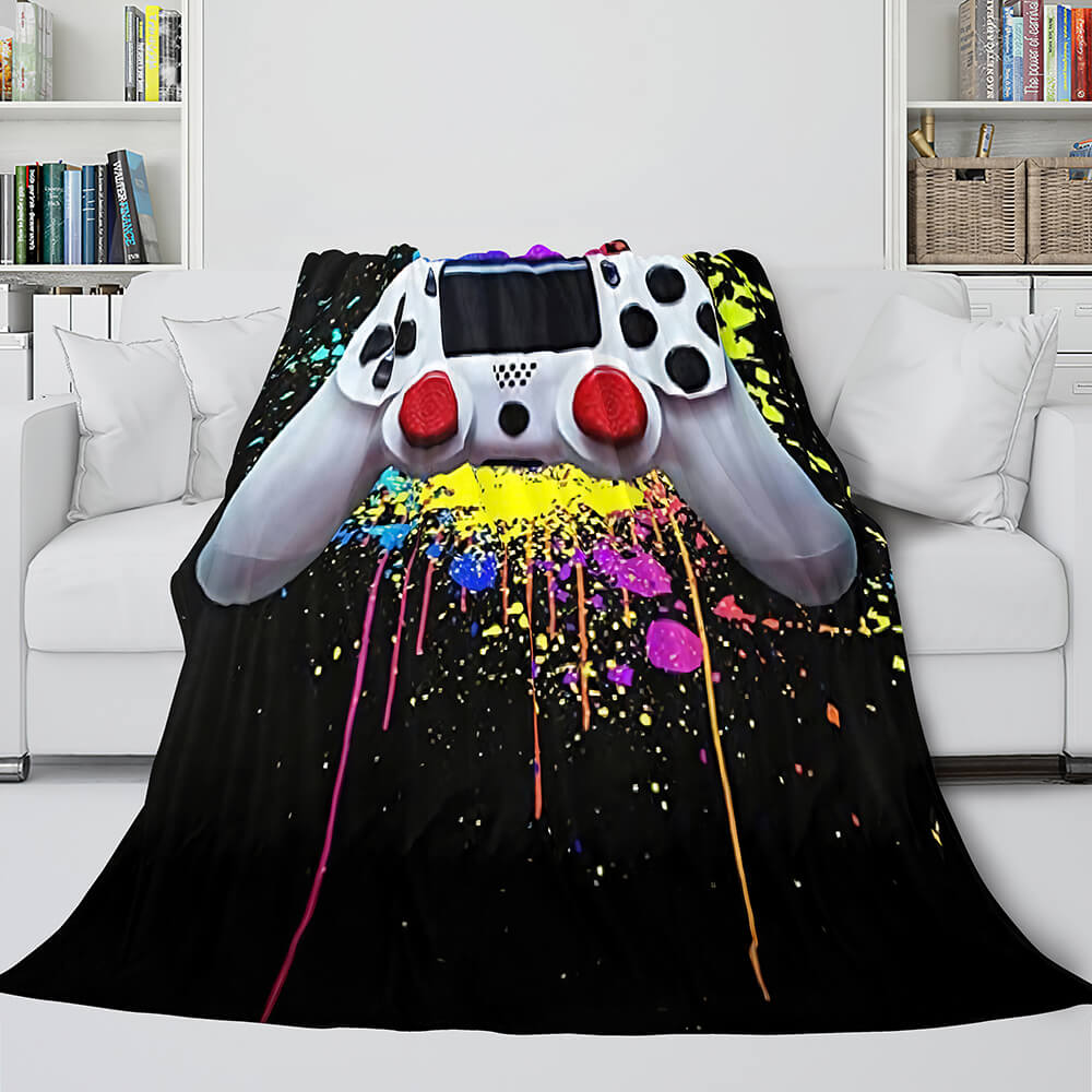 2026 NEW PS4 Gamepad Flannel Blanket Throw Room Decoration