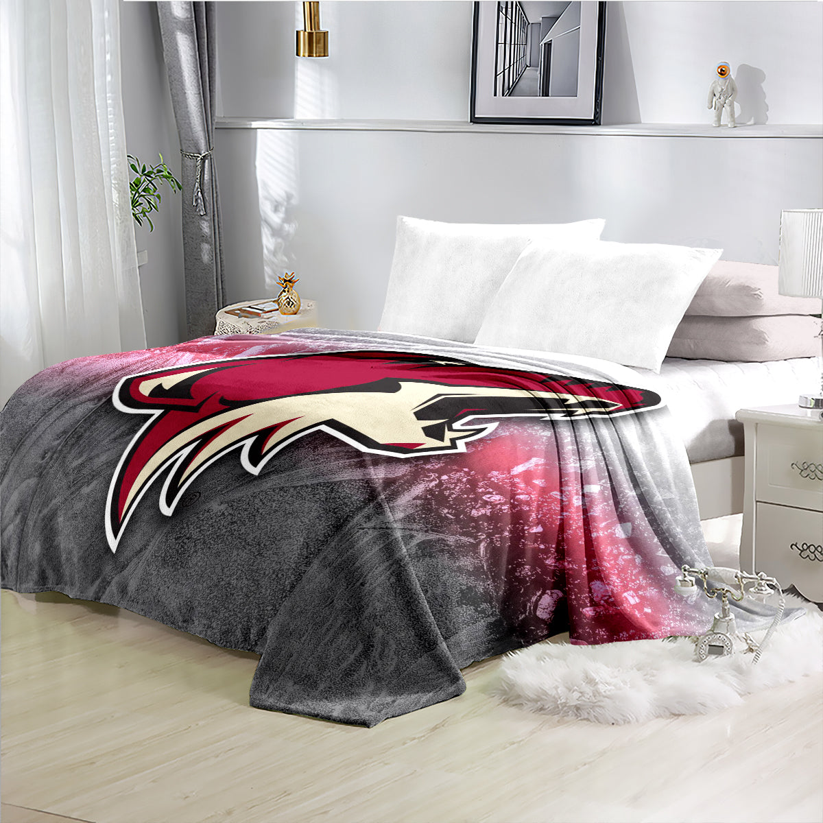 Phoenix Coyotes Hockey Team Flannel Fleece Throw Blanket