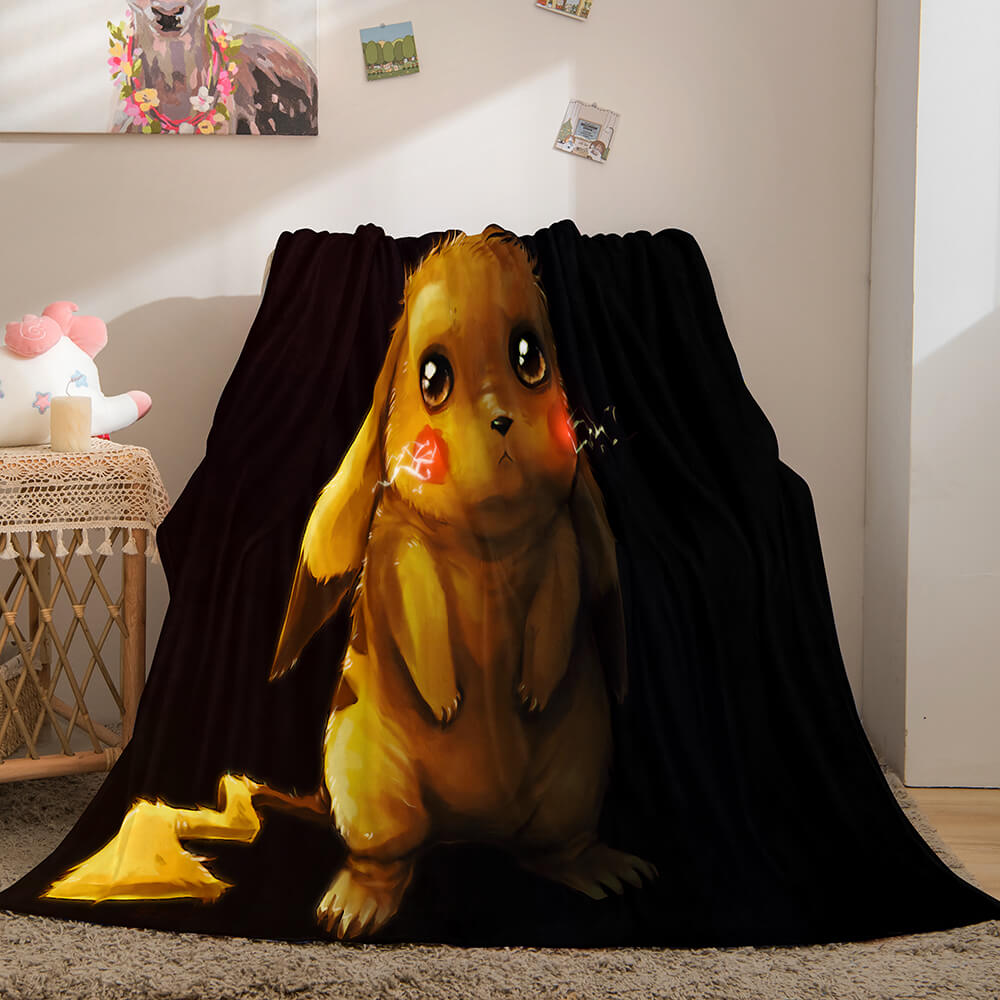 2026 NEW Pikachu Cosplay Blanket Flannel Throw Room Decoration