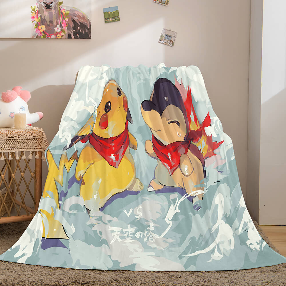 2026 NEW Pikachu Cosplay Blanket Flannel Throw Room Decoration