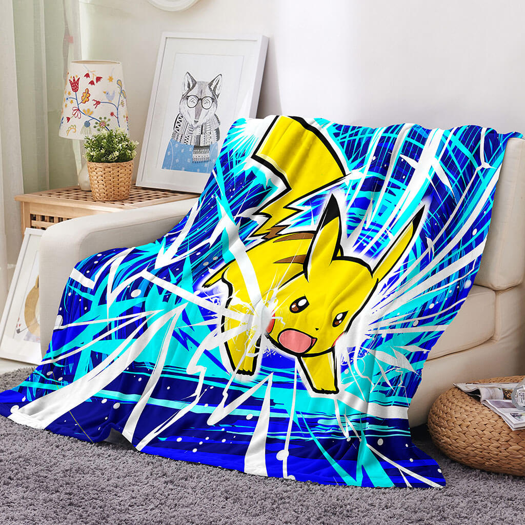 2026 NEW Pikachu Pattern Blanket Flannel Throw Room Decoration