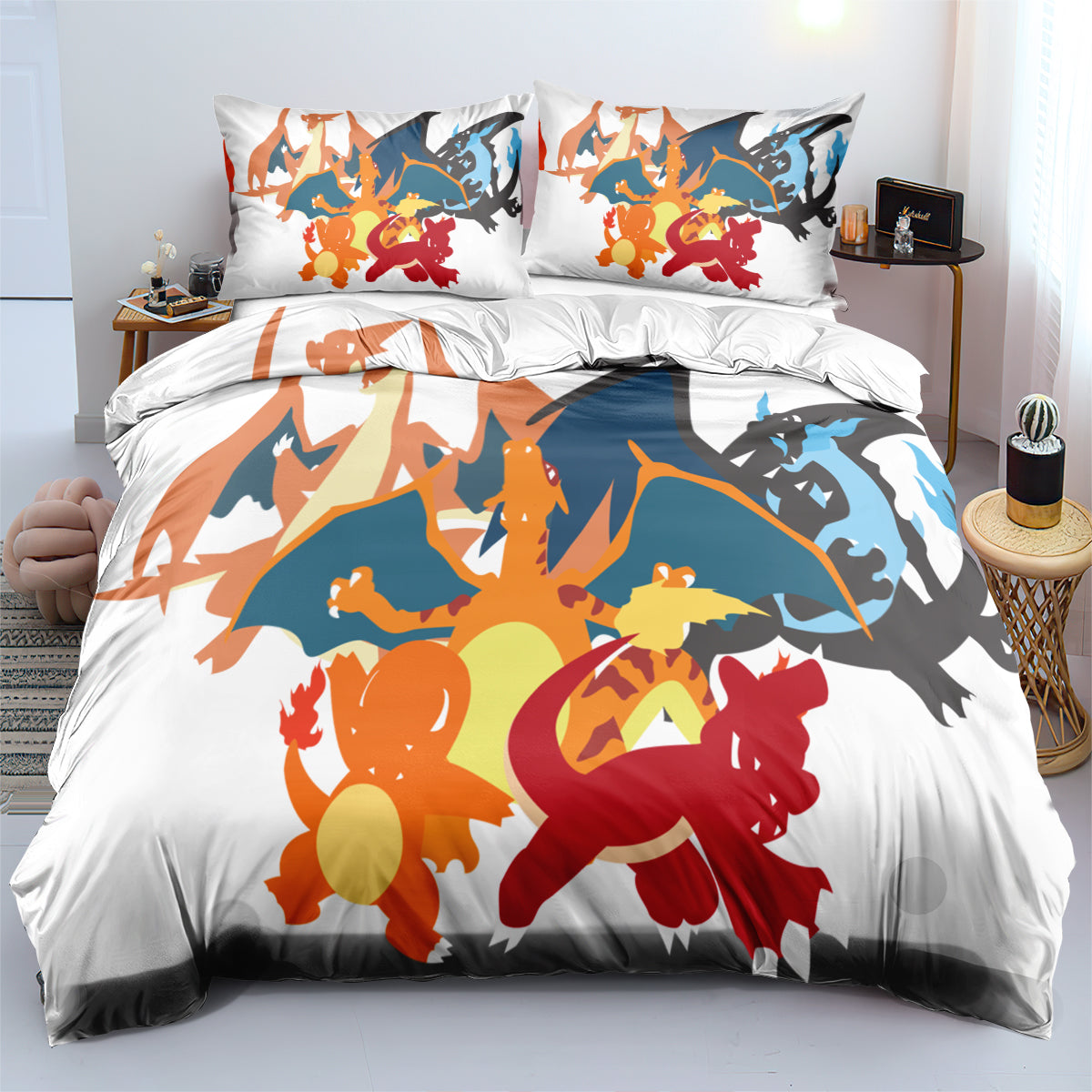 Pokemon Charmander Duvet Cover Quilt Cover Pillowcase Bedding Set