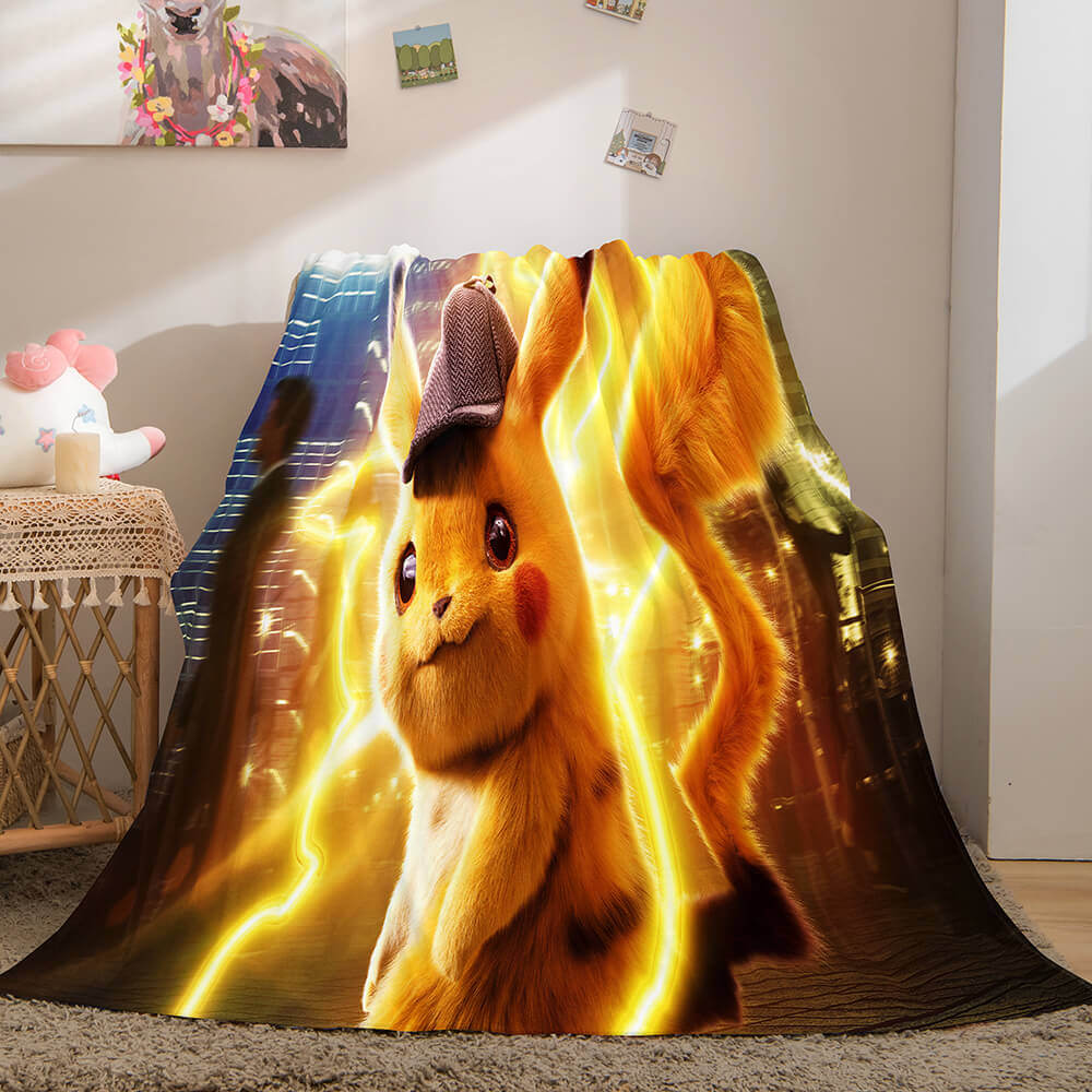 2026 NEW Cartoon Pokemon Pikachu Flannel Fleece Blanket Throw Nap Quilt Blanket
