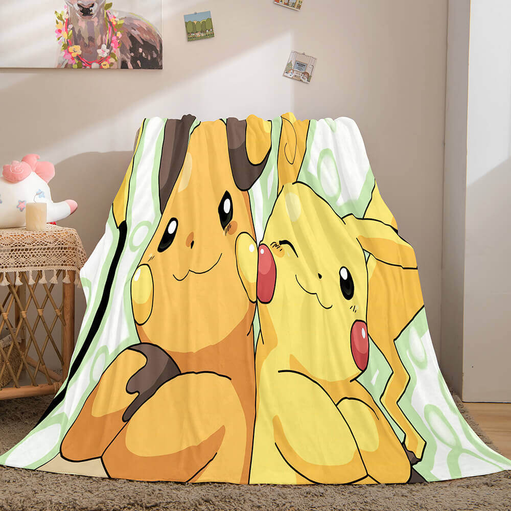 2026 NEW Pokemon Pikachu Flannel Fleece Blanket Throw Wrap Nap Quilt Blanket