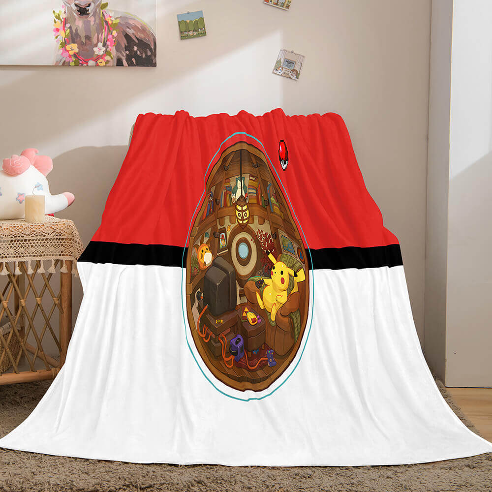 2026 NEW Pokemon Pikachu Flannel Fleece Blanket Throw Wrap Nap Quilt Blanket