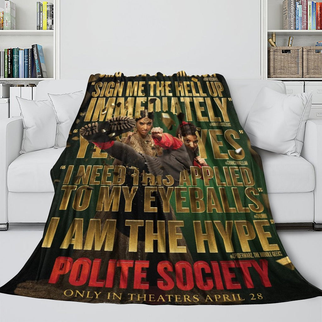 2026 NEW Polite Society Blanket Pattern Flannel Throw Room Decoration