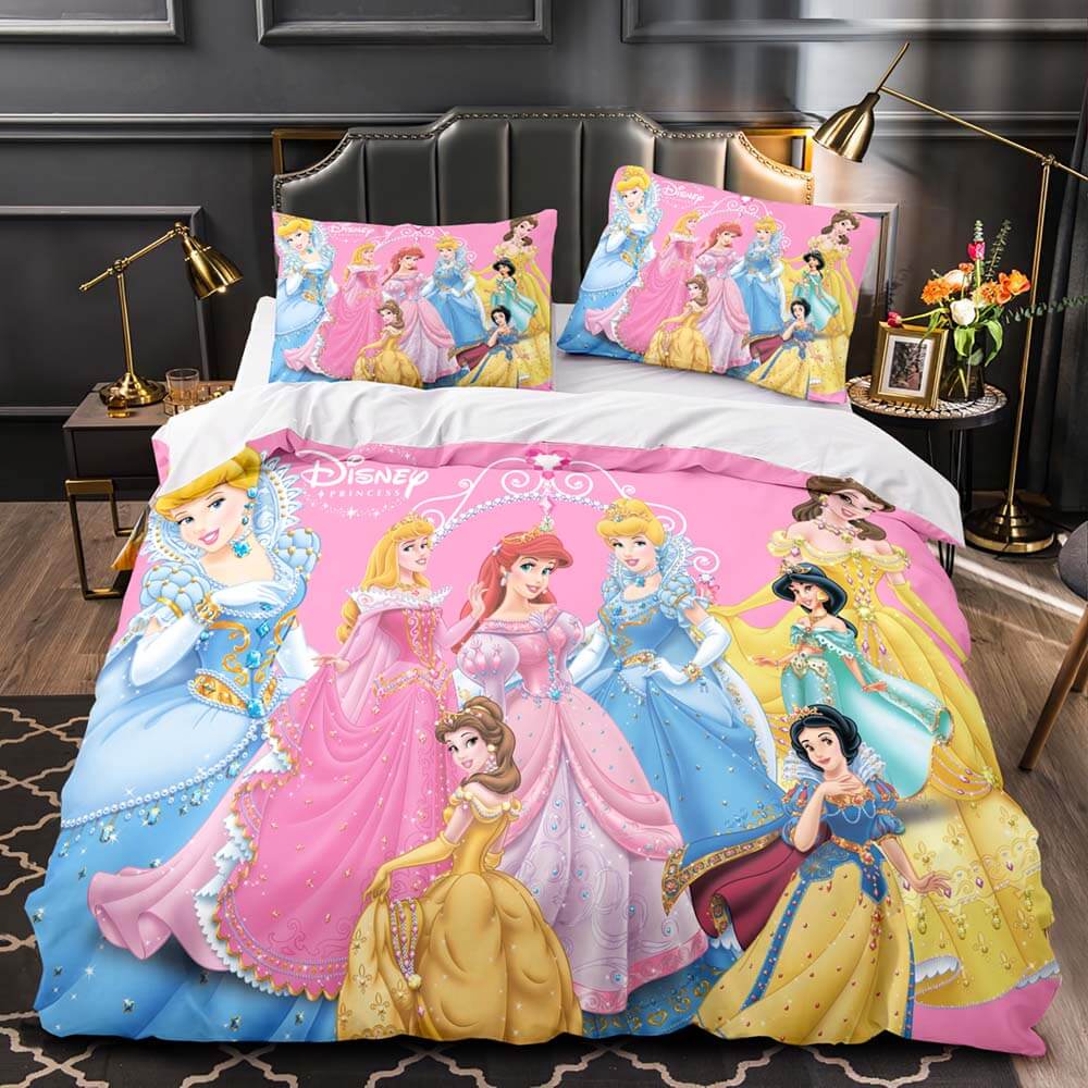 2026 NEW Princess Snow White Cinderella Belle Bedding Set Quilt Duvet Cover Sets