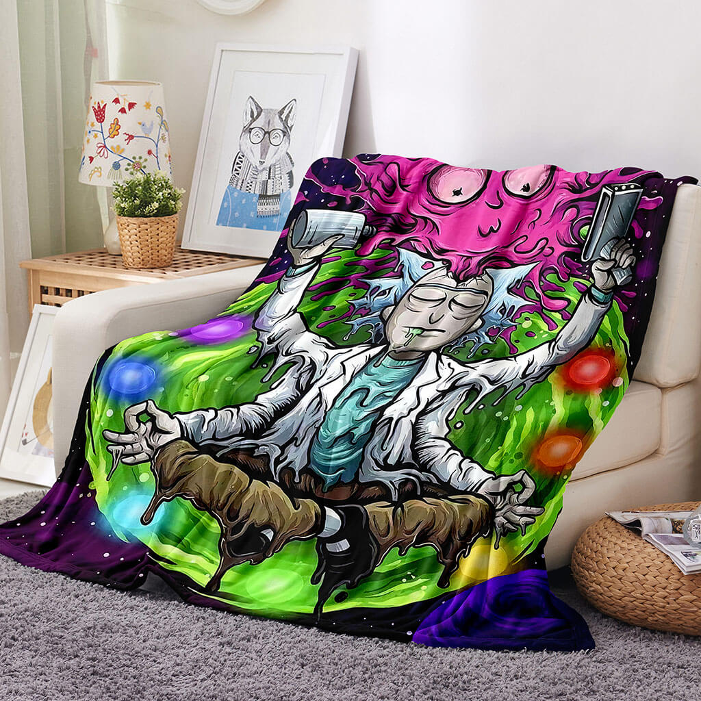 2026 NEW Rick and Morty Blanket Flannel Throw Room Decoration