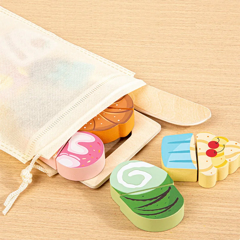 Simulation Kitchen Pretend Toy Wooden Classic Game Educational Toy For Children Kids Gift Cutting Fruit Vegetable Food Set