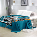 San Jose Sharks Hockey Team Flannel Fleece Throw Blanket