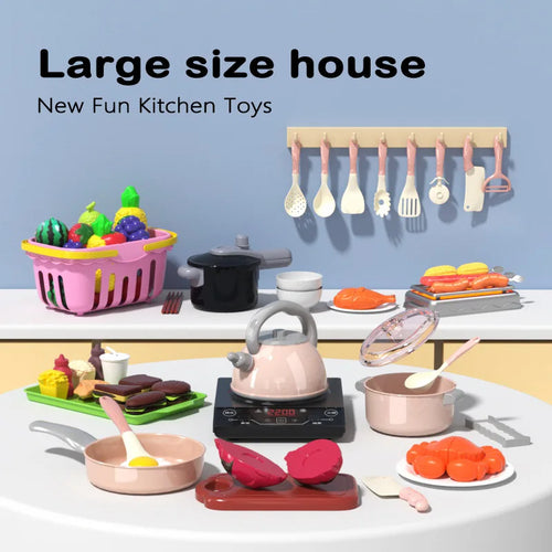 44PCS Simulation Mini Kitchen Toy Set Children's Play House Induction Cooker Home Appliance Series Toys Educational Toys Gifts
