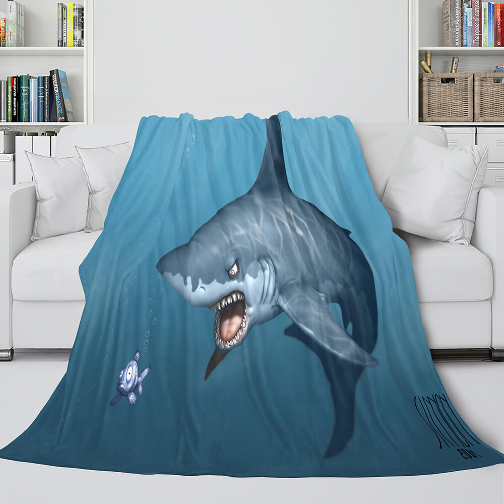 2026 NEW Shark Flannel Blanket Fleece Throw Blanket Wrap Nap Bedding Sets