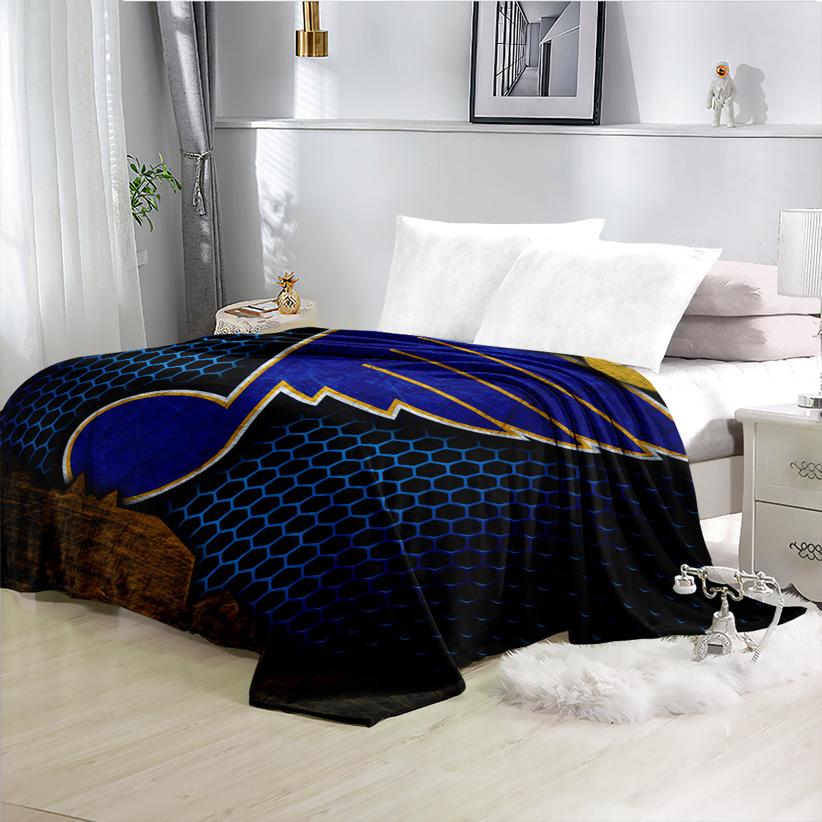 St Louis Blues Hockey Team Flannel Fleece Throw Blanket