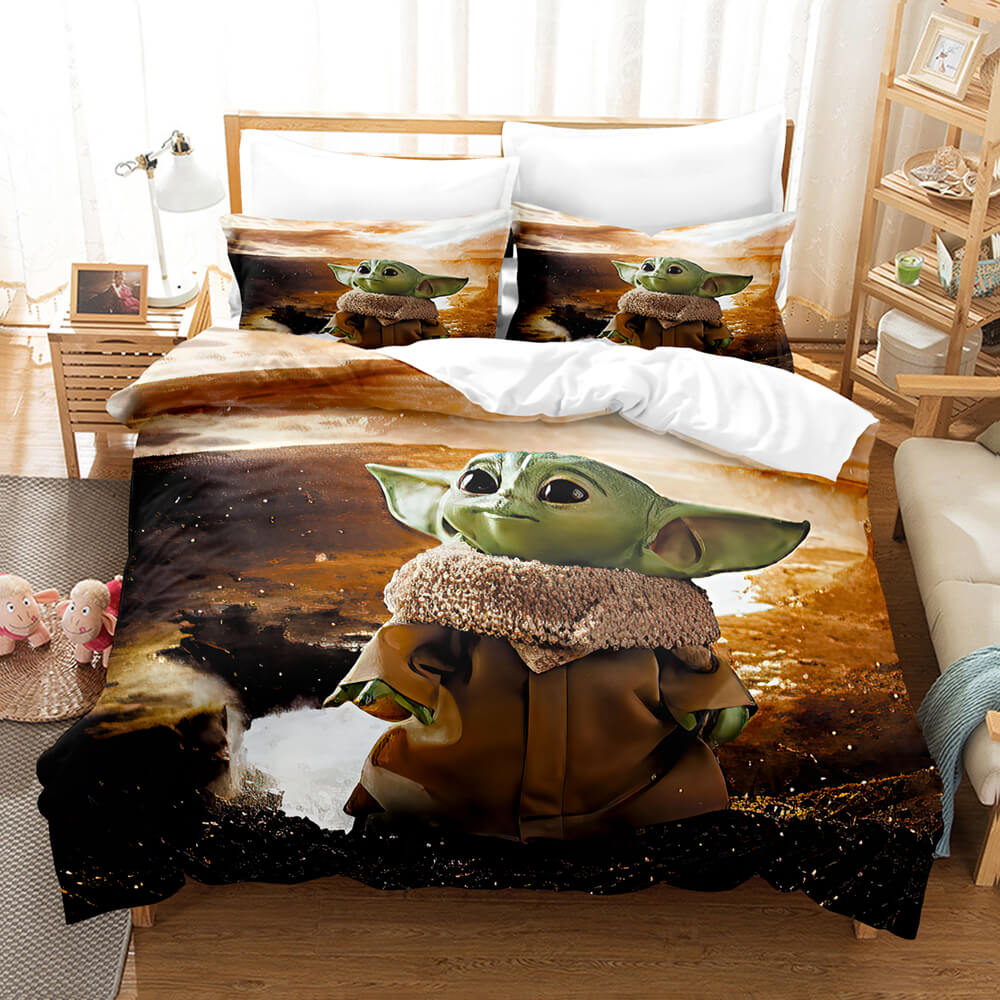 2026 NEW Star Wars Yoda Baby Pattern Bedding Set Quilt Cover Without Filler