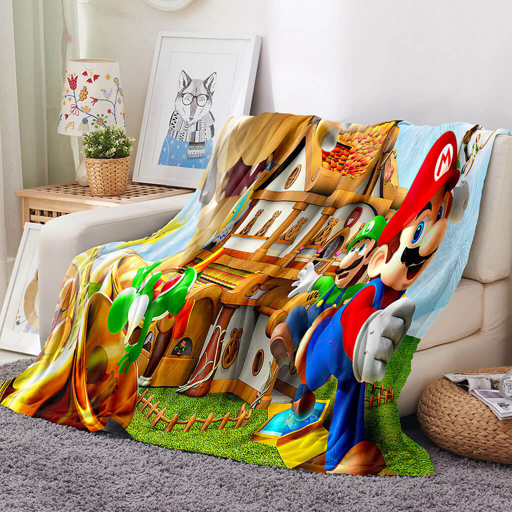 2026 NEW Super Mario Blanket Flannel Throw Room Decoration