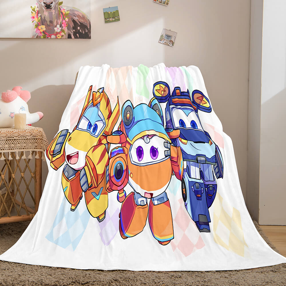 2026 NEW Super Wings Flannel Fleece Throw Blanket
