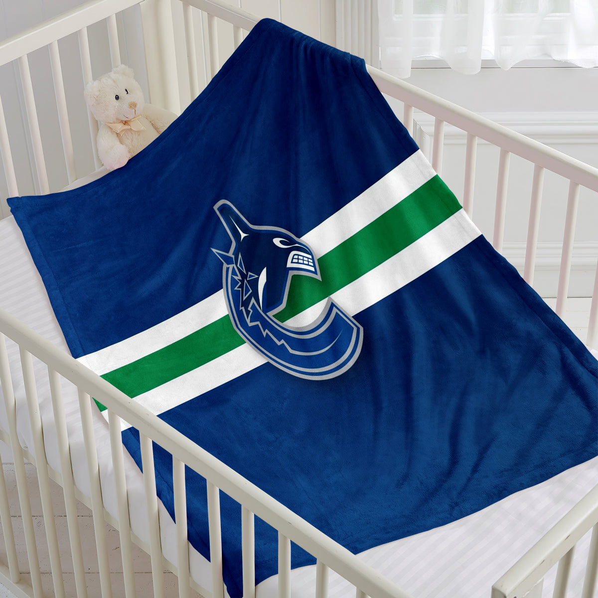 Vancouver Canucks Hockey Team Flannel Fleece Throw Blanket