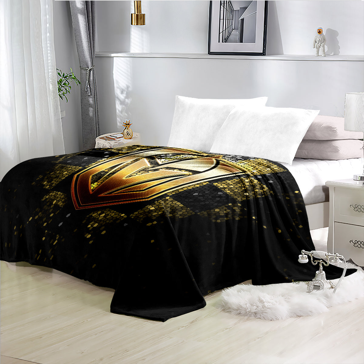 Vegas Golden Knights Hockey Team Flannel Fleece Throw Blanket