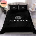 Versace Basic White Logo Comforter Bedding Set