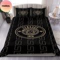 Versace Golden Logo 1978 Luxury Black Background Twin Bedding Set