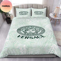 Versace Green Logo Hawaii Luxury King Bedding Set