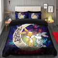Galaxy Bunny Couple Bedding Set with Duvet Cover and 2 Pillowcases