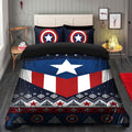 Captain America Christmas Bedding Duvet Cover Set with 2 Pillowcases
