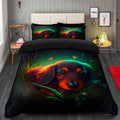 Baby Dachshund Fireflies Bedding Set with Duvet Cover & 2 Pillowcases