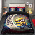 Minions Despicable Me Love You To The Moon Galaxy Bedding Set