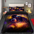 Cute Puppy Fireflies Duvet Cover and 2 Pillowcases Bedding Set