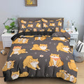 Shiba Inu Bedding Set Duvet Cover with 2 Pillowcases