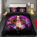 Demon Slayer Nezuko Bedding Set Duvet Cover with 2 Pillowcases