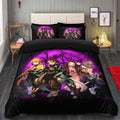 Demon Slayer Bedding Set Pink Moonlight Duvet Cover & 2 Pillowcases
