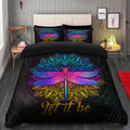 Dragonfly Mandala Duvet Cover Set with 2 Pillowcases, Let It Be