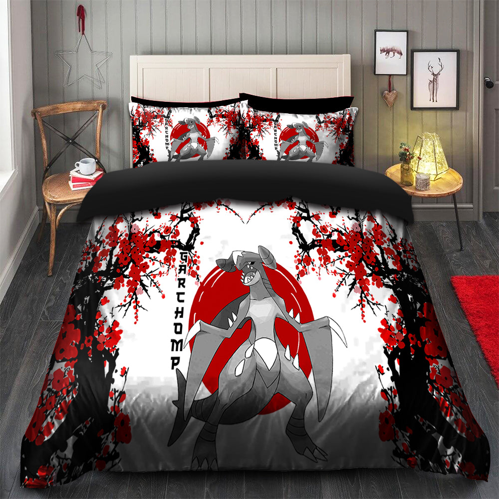 Garchomp Bedding Set Duvet Cover with 2 Pillowcases, Japan Style