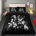 Superhero Themed Black White Bedding Set – Duvet Cover with 2 Pillowcases for Kids and Adults