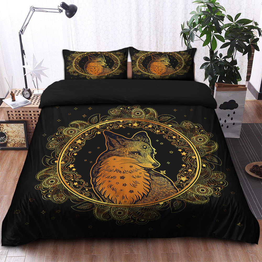 Mandala Fox Duvet Cover Set with 2 Pillowcases – Bedding Set