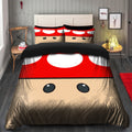 Red Mario Mushroom Bedding Set with Duvet Cover and 2 Pillowcases