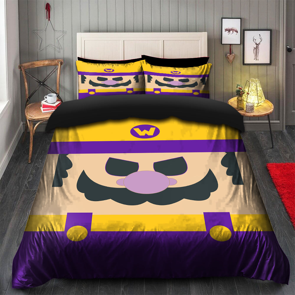 Wario Mario Bedding Set Duvet Cover with 2 Pillowcases
