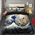 Japanese Art One Piece The Great Wave Bedding Set Duvet Cover with 2 Pillowcases