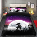 Anime One Piece Luffy Moon Night Galaxy Bedding Set with Duvet Cover and 2 Pillowcases – Bedroom Decor
