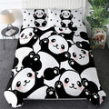 Panda Bedding Set with Duvet Cover and 2 Pillowcases – Cartoon Design